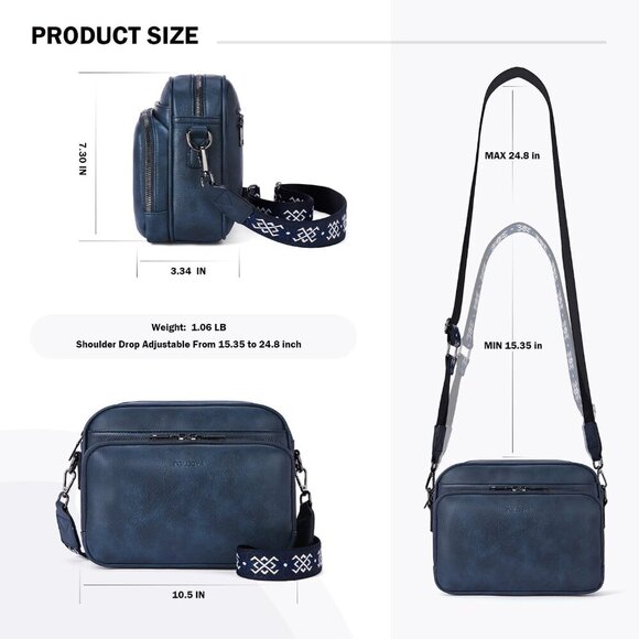 Crossbody Purses for Women Trendy,Vegan Leather Medium Crossbody Bag,Women's Cro - Picture 4 of 7